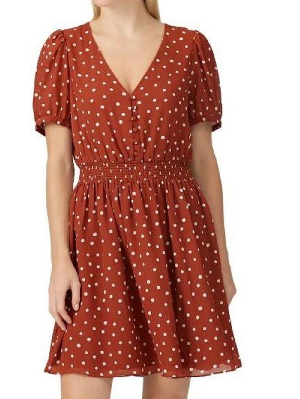 Madewell Women’s Summer Polka Dot Rust Dress - Size Medium